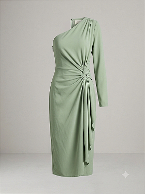 Vestido manga única verde Zen - Tam G