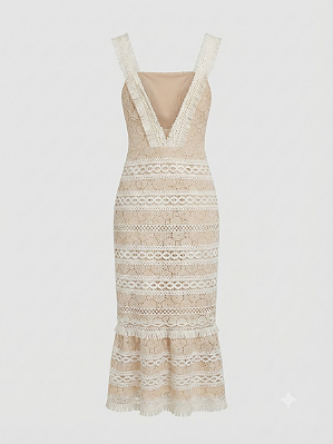 Vestido midi guipir Bobô - tam 38