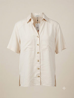 Camisa manga curta bege Raizz - tam PP