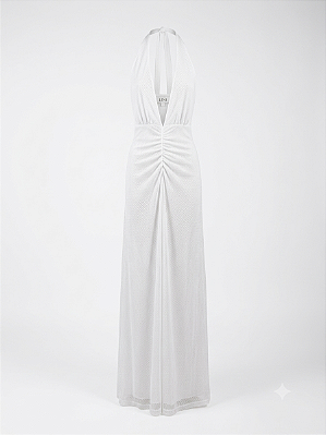 Vestido longo tela branco Lini - tam G