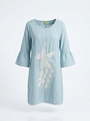 Chemise linho bordado Isabella Globbi - tam 42