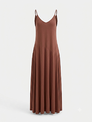 Vestido longo marrom Anne fernandes - tam G
