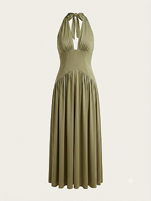 Vestido longo verde Zen - tam P