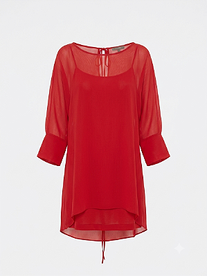 Vestido vermelho com forro Raizz - tam PP
