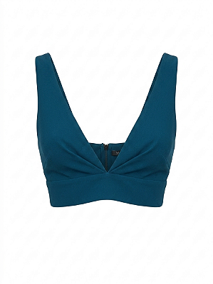 Top cropped azul petróleo NV - tam P