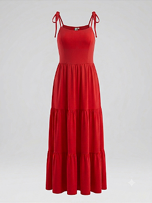 Vestido vermelho camadas Up - tam M