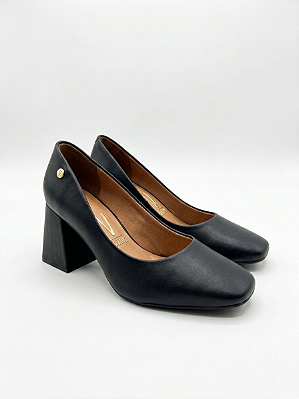 Scarpin salto bloco preto Vizzano - tam 38