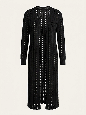 Cardigan alongado preto Costume - tam M