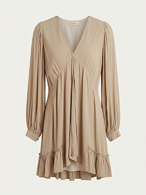 Vestido curto bege Isa Paes - tam P