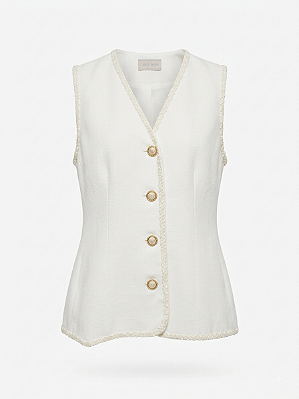 Colete off white Carol Bassi - tam 44
