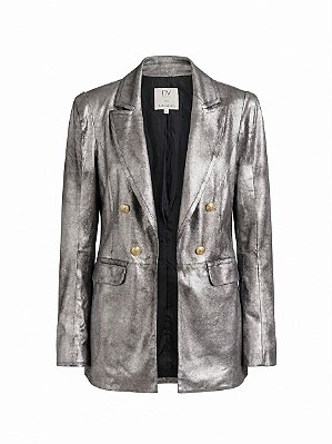 Blazer couro metalizado NV - tam P