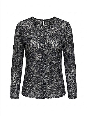 Blusa manga longa renda Carol Bassi - tam M