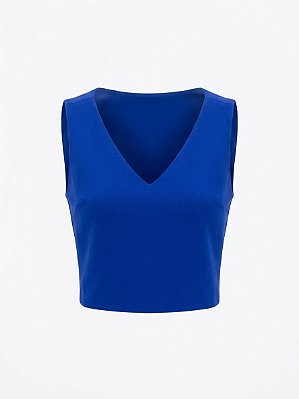 Top sem costura azul bic Charry - tam P