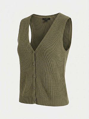 Colete tricot verde Massimo Dutti - tam P