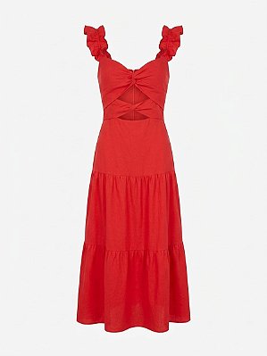 Vestido vermelho recortes A collection - tam M