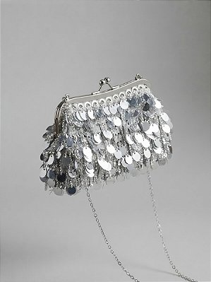 Clutch paetê prata