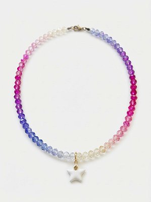 Colar miçangas colorido estrela
