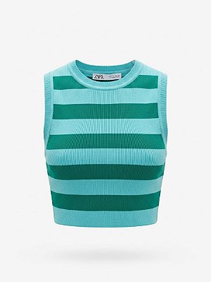 Top tricot listrada Zara - tam P
