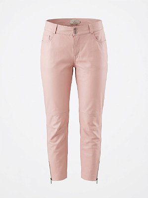 Calça couro rosa Daslu - tam 38