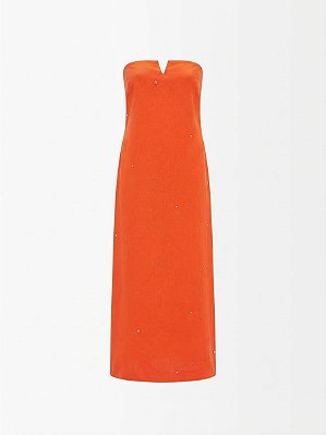 Vestido sem alça laranja DressTo - tam P
