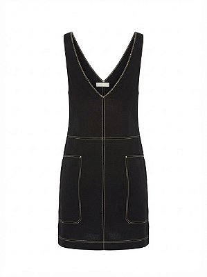 Vestido preto pespontos Murau - tam 42