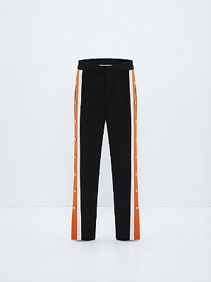 Calça alfaiataria preta listras Zara - tam M