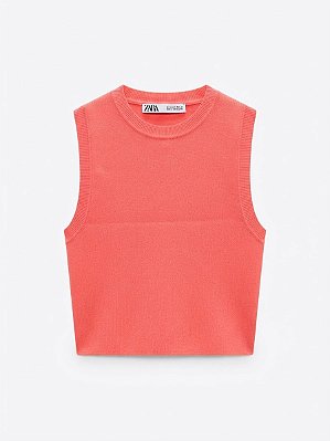 Top tricot rosa Zara - tam P