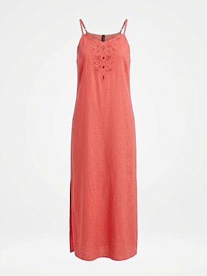 Vestido midi coral Betelgeuse - tam M