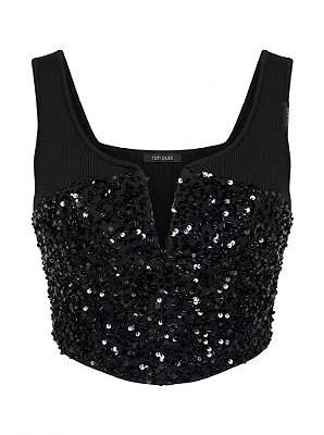 Blusa cropped paete Tufi Duek - tam G