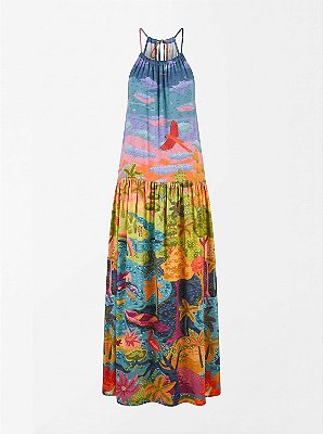 Vestido flores na Amazônia Farm - tam G