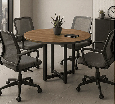 Mesa Reunião Circular Pé Quadro Express Gebb Work