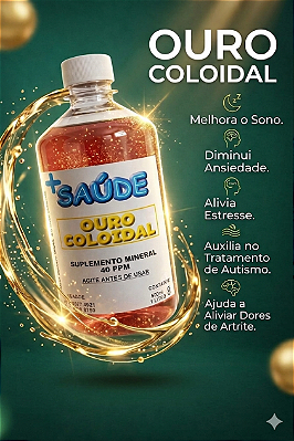 Ouro Coloidal 40 Ppm 500ml