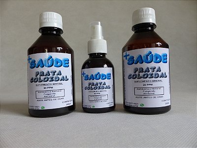 KIT 2 PRATA COLOIDAL 20PPm de 500 ml + Prata coloidal Spray 100ml