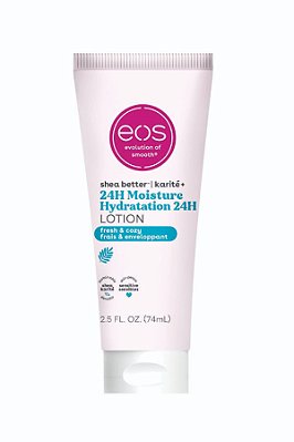 Loção Corporal de Viagem EOS 24H Moisture - Frescor e Aconchego, Tamanho Essencial para Viagem, Artigos de Higiene Pessoal, Mini Loção Corporal, 75 ml