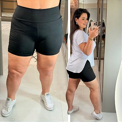 Short Suplex Curto Preto Plus Size