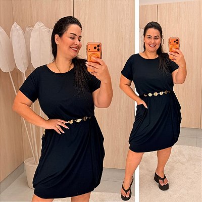 Vestido indiano Preto Plus Size