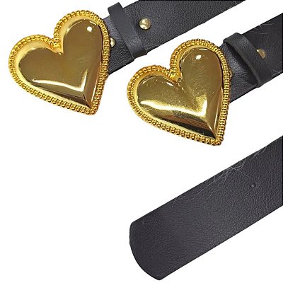 Cinto Coração Dourado Plus Size