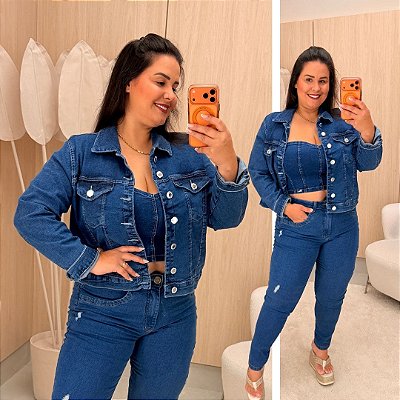 Jaqueta Jeans FF Tabata Plus Size