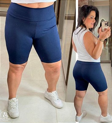 Bermuda Suplex Longa Azul Plus Size