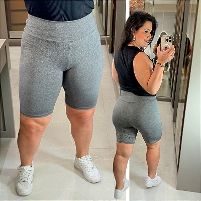 Bermuda Suplex Longa Cinza Plus Size