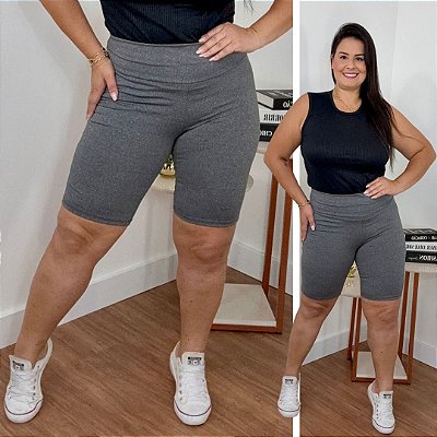 Bermuda Suplex Longa Cinza Plus Size