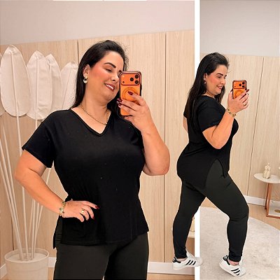 Vest Legging Básica Preta Plus Size
