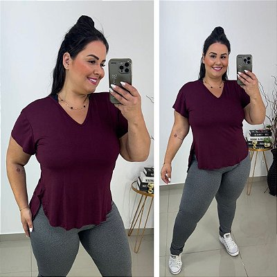 Vest Legging Básica Vinho Plus Size