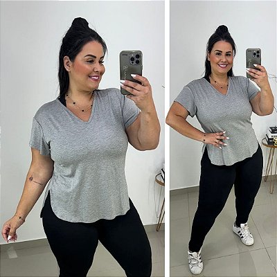 Vest Legging Básica Cinza Plus Size