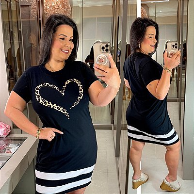 Vestido Animado Coração Plus Size