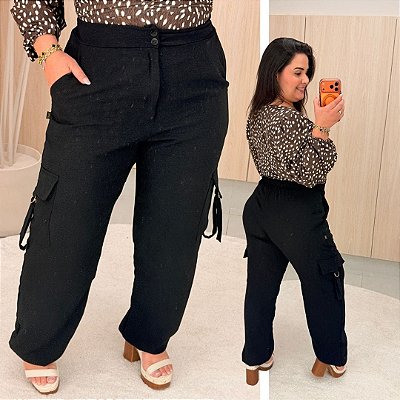 Calça Pantalona Fivela MG Plus Size