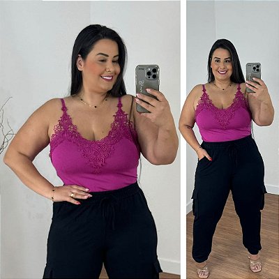 Alcinha Gripper Fúcsia Plus Size