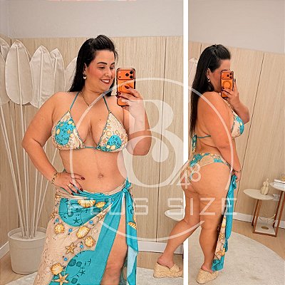 Biquíni com saida Orla Conchas Plus Size