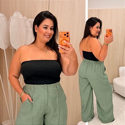 Top Faixa Lupita Preto Plus Size