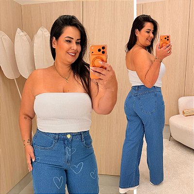 Top Faixa Lupita Branco Plus Size